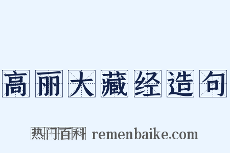 高丽大藏经造句是什么意思的图片